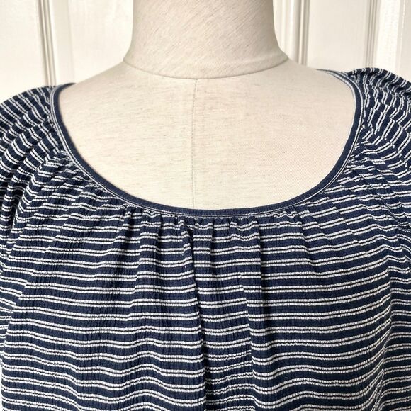 Madwell Texture and Thread peasant top in stripe - Picture 7 of 12
